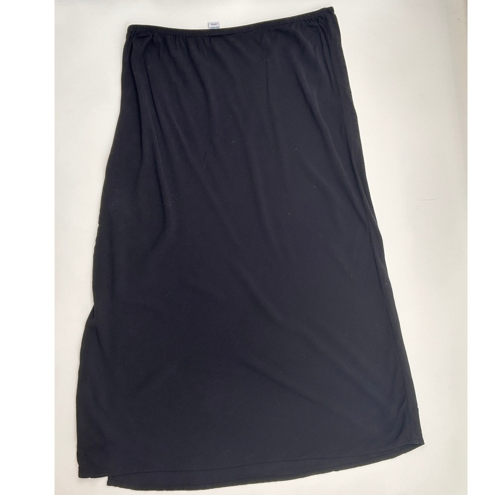 Old Navy Crepe Maxi Skirt Size M Black Jack Side Slit Quiet Luxury Minimalist - Picture 6 of 10